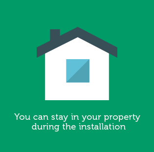 You can stay in your property during the installation Reduced Footfall on Ladders