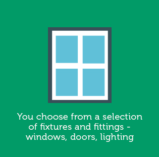 You choose from a selection of fixtures and fittings – windows, doors, lighting. Reduced Footfall on Ladders